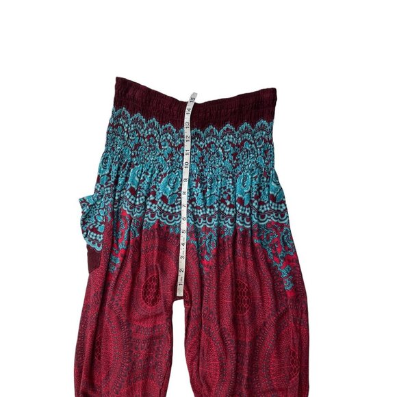 Harem Pants Multicolor Loose Pull On Casual - Picture 10 of 10